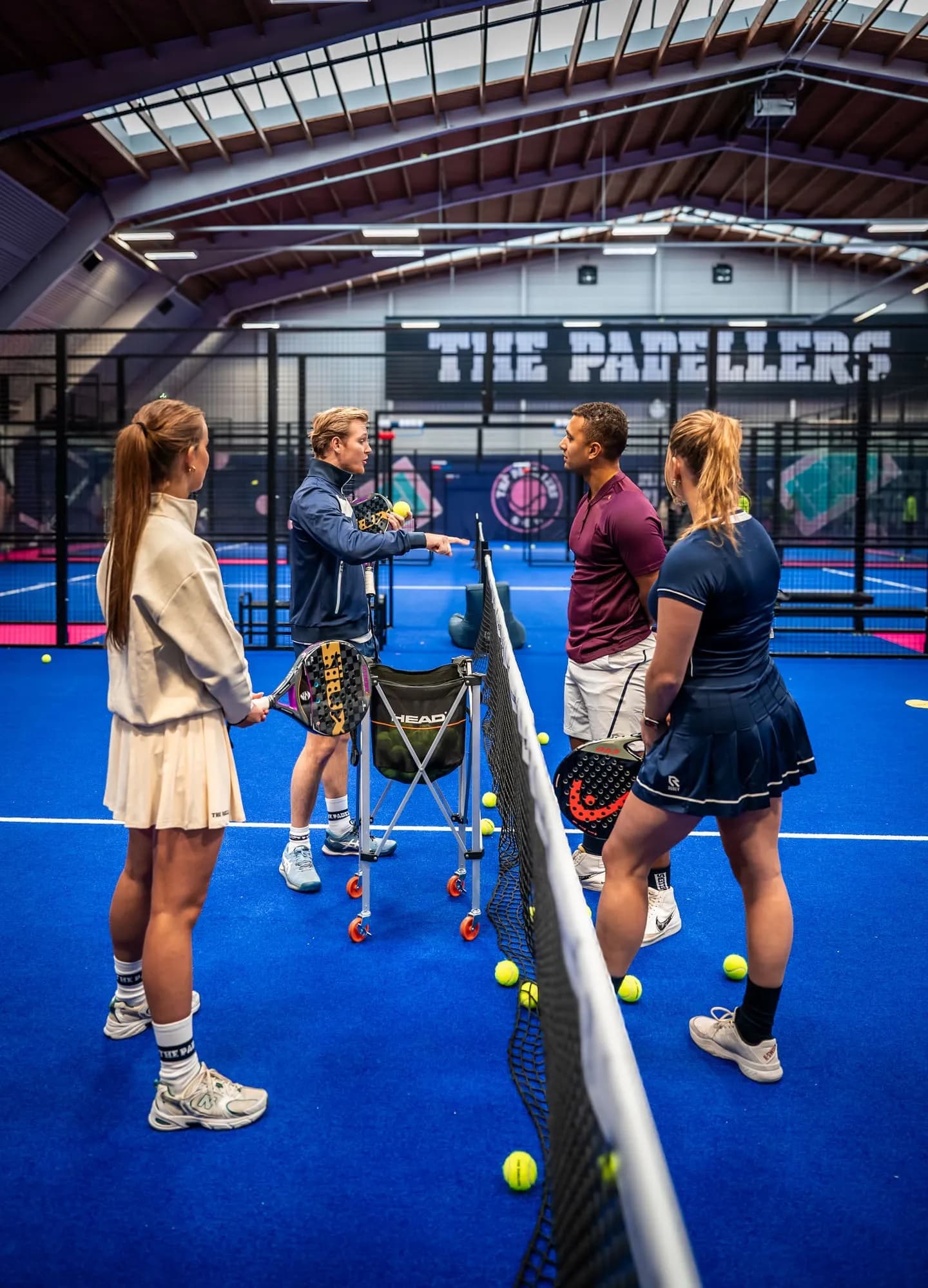 Group padel coaching session